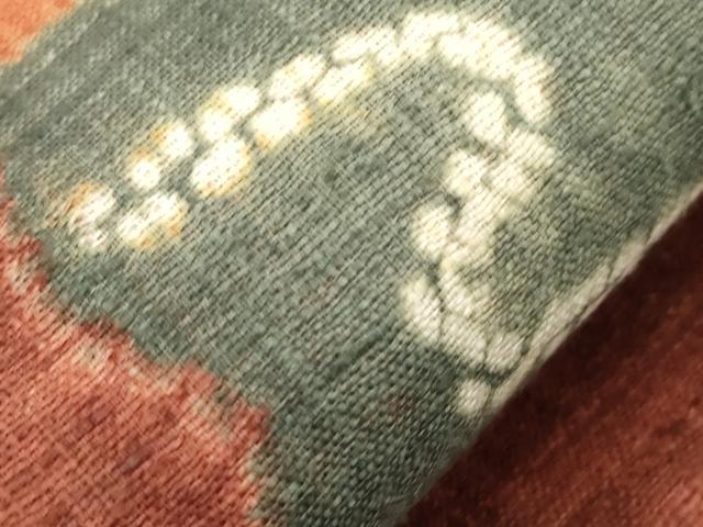 平和屋着物●太鼓柄袋帯　紬地　絞り　破れ色紙重ね花文　正絹　逸品　CABJ9584dy