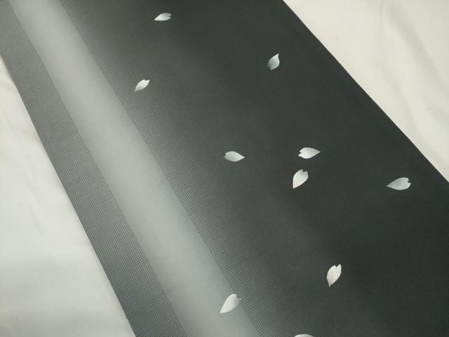 平和屋着物●両面　全通柄袋帯　舞桜文　正絹　逸品　CABJ9589dy
