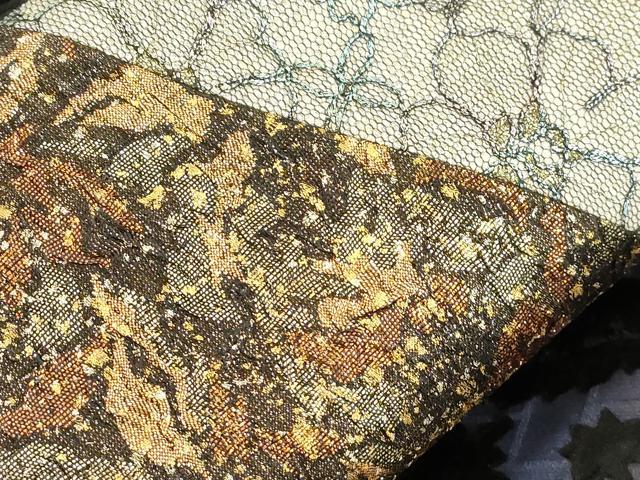 平和屋着物●六通柄袋帯　煌彩ベルベット　切嵌　洋唐草文　金銀糸　正絹　逸品　CABJ9591dy