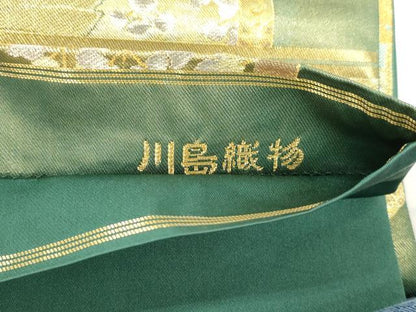 平和屋着物●西陣　川島織物　六通柄　本袋帯　冊子風景文　本金　正絹　逸品　CABJ9592dy
