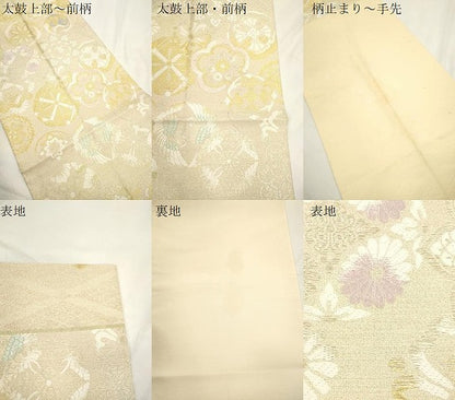 平和屋着物●六通柄袋帯　唐織　花鳥文　金銀糸　正絹　逸品　CABJ9594dy