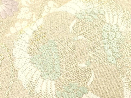 平和屋着物●六通柄袋帯　唐織　花鳥文　金銀糸　正絹　逸品　CABJ9594dy