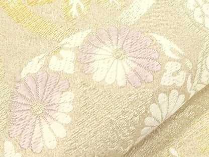 平和屋着物●六通柄袋帯　唐織　花鳥文　金銀糸　正絹　逸品　CABJ9594dy