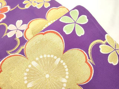 平和屋着物●西陣　大光謹製　六通柄袋帯　舞花文　金糸　証紙付き　逸品　CABJ9599dy