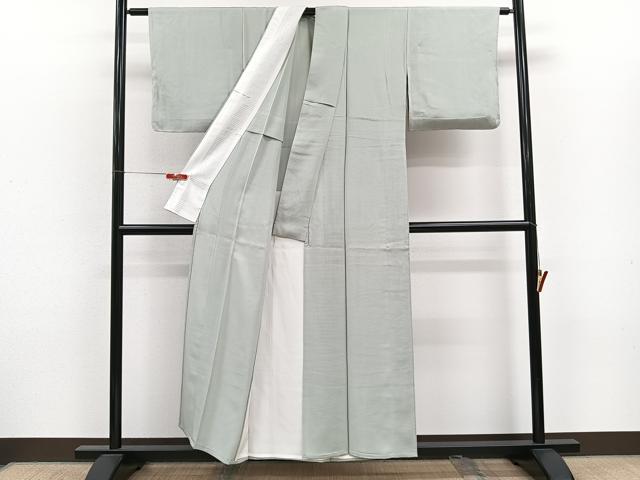 平和屋着物＊夏物　色無地　絽　柳鼠色　正絹　逸品　未使用　CABJ9611xi