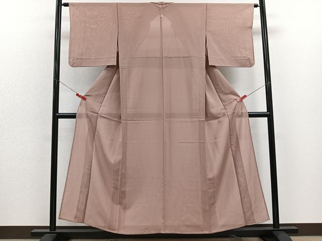 平和屋着物＊夏物　色無地　絽　ときがら茶色　正絹　逸品　CABJ9617xi