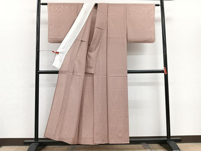 平和屋着物＊夏物　色無地　絽　ときがら茶色　正絹　逸品　CABJ9617xi