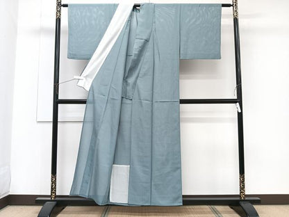 平和屋着物＊夏物　色無地　絽　千草色　洗える着物　CABJ9623xi