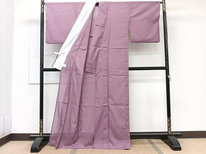 平和屋着物＊夏物　色無地　絽　葡萄鼠色　洗える着物　CABJ9624xi