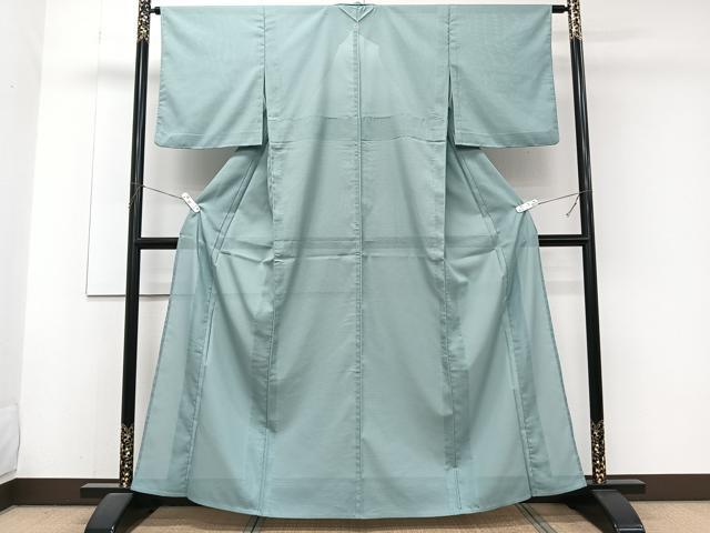 平和屋着物＊夏物　色無地　絽　錆青磁色　洗える着物　CABJ9626xi