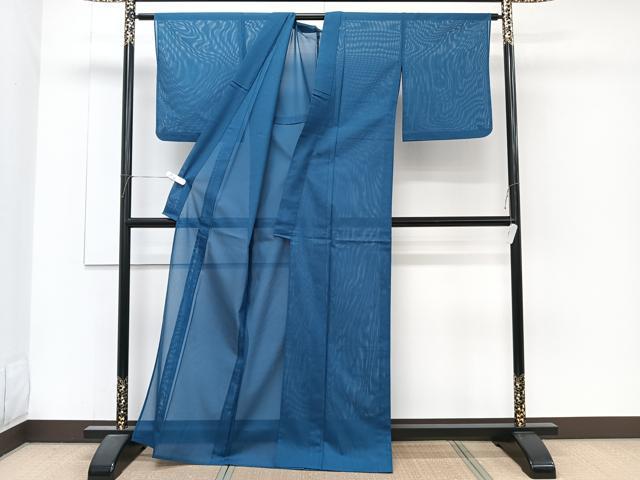 平和屋着物＊夏物　色無地　絽　花浅葱色　洗える着物　CABJ9632xi