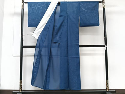 平和屋着物＊夏物　色無地　絽　紺瑠璃色　洗える着物　CABJ9640xi