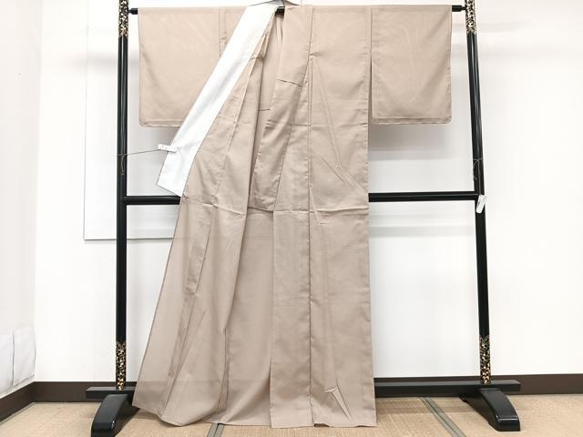 平和屋着物＊夏物　色無地　絽　白茶色　洗える着物　未使用　CABJ9641xi