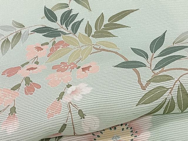 平和屋着物＊夏物　訪問着　絽　友禅　作家物　枝草花文　暈し染め　仮絵羽　正絹　逸品　未使用　CABJ9647xi