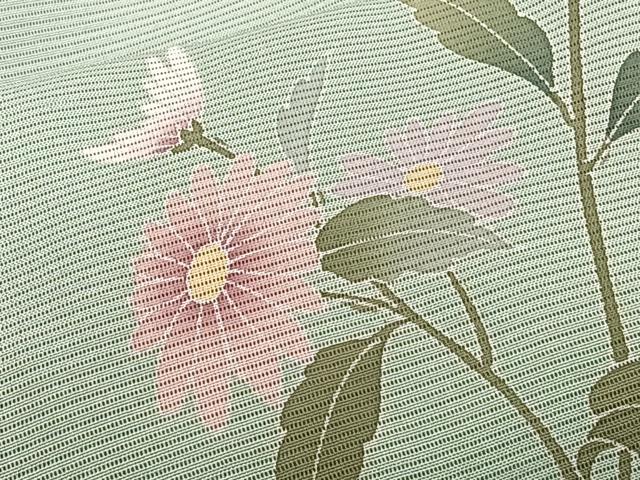 平和屋着物＊夏物　訪問着　絽　友禅　作家物　枝草花文　暈し染め　仮絵羽　正絹　逸品　未使用　CABJ9647xi