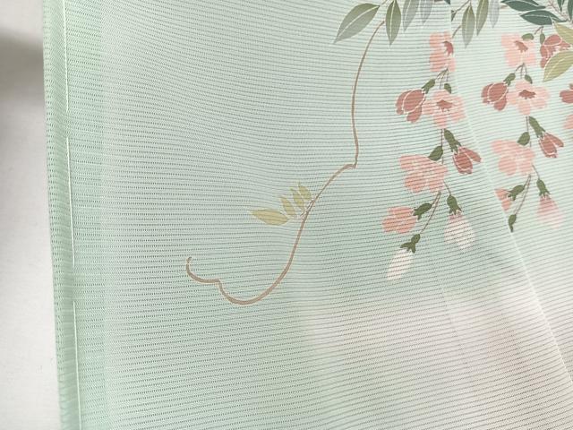 平和屋着物＊夏物　訪問着　絽　友禅　作家物　枝草花文　暈し染め　仮絵羽　正絹　逸品　未使用　CABJ9647xi