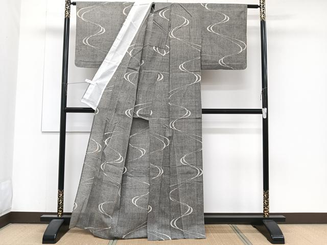 平和屋着物＊夏物　紗紬　流水文　正絹　逸品　CABJ9651xi