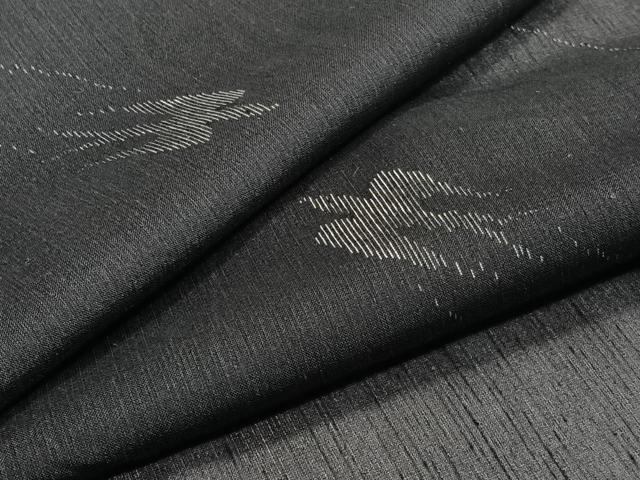平和屋着物＊夏物　紗紬　飛鳥文　黒地　正絹　逸品　CABJ9652xi