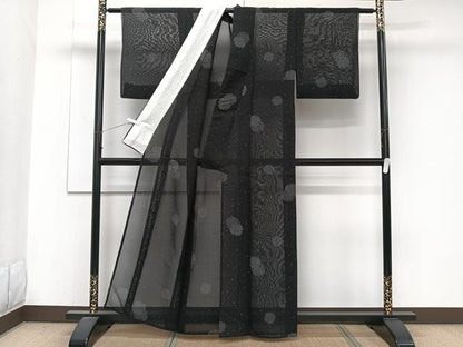 平和屋着物＊夏物　夏大島　100亀甲　雪輪亀甲文　正絹　逸品　CABJ9653xi