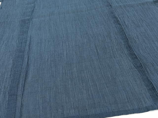 平和屋着物＊夏物　男性　本場小千谷縮　鉄御納戸色　麻　逸品　CABJ9655xi