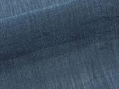 平和屋着物＊夏物　男性　本場小千谷縮　鉄御納戸色　麻　逸品　CABJ9655xi
