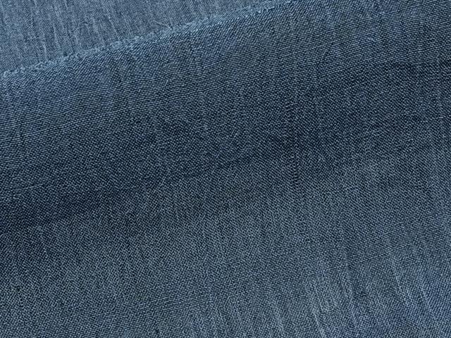 平和屋着物＊夏物　男性　本場小千谷縮　鉄御納戸色　麻　逸品　CABJ9655xi