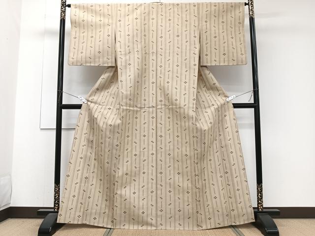 平和屋着物＊夏物　紗紬　琉球絣文様　正絹　逸品　CABJ9657xi