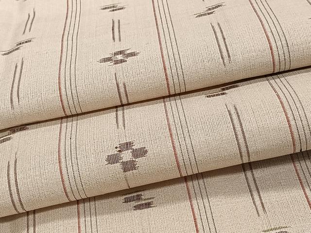 平和屋着物＊夏物　紗紬　琉球絣文様　正絹　逸品　CABJ9657xi