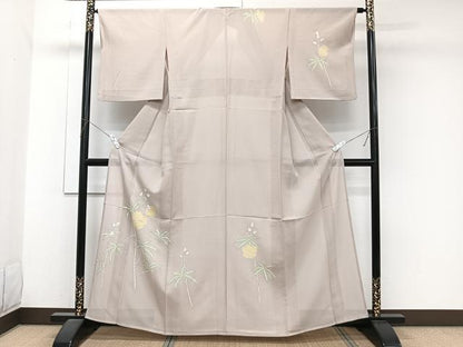 平和屋着物＊夏物　訪問着　絽　枝草花文　金銀彩　伊勢丹扱い　正絹　逸品　CABJ9658xi