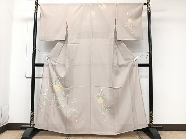 平和屋着物＊夏物　訪問着　絽　枝草花文　金銀彩　伊勢丹扱い　正絹　逸品　CABJ9658xi