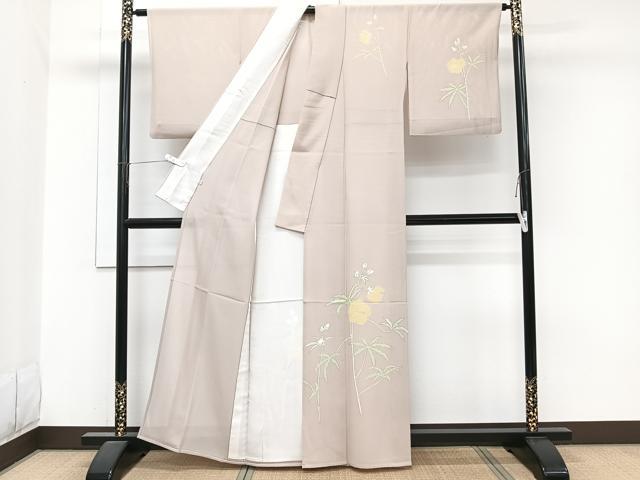平和屋着物＊夏物　訪問着　絽　枝草花文　金銀彩　伊勢丹扱い　正絹　逸品　CABJ9658xi