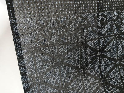 平和屋着物＊夏物　夏結城　動物花文　反端付き　正絹　逸品　CABJ9659xi
