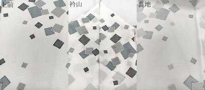 平和屋着物＊夏物　小紋　絽　色紙重ね文　反端付き　正絹　逸品　CABJ9661xi