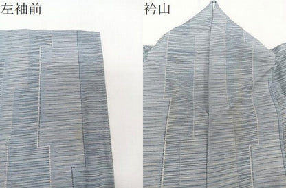 平和屋着物＊夏物　小紋　絽　幾何学文　反端付き　正絹　逸品　CABJ9662xi