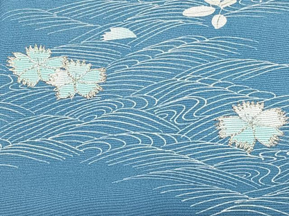 平和屋着物＊夏物　訪問着　絽　駒刺繍　立波草花文　三越扱い　正絹　逸品　CABJ9663xi