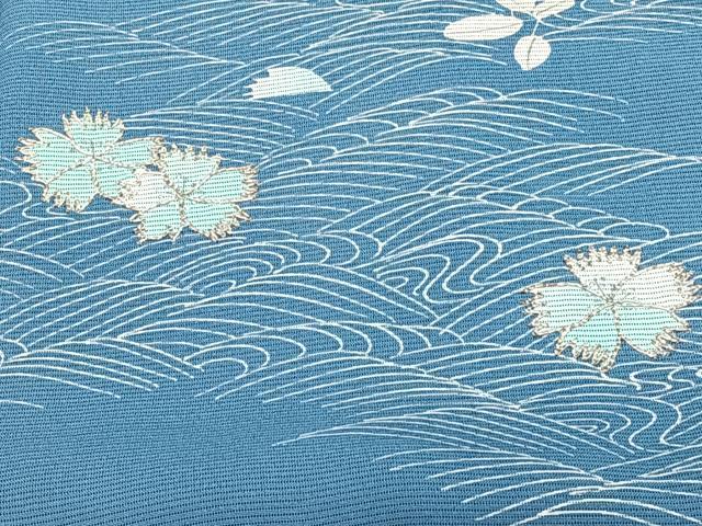 平和屋着物＊夏物　訪問着　絽　駒刺繍　立波草花文　三越扱い　正絹　逸品　CABJ9663xi