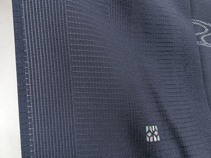 平和屋着物＊夏物　小紋　市松紋絽　流水幾何学文　正絹　逸品　CABJ9664xi