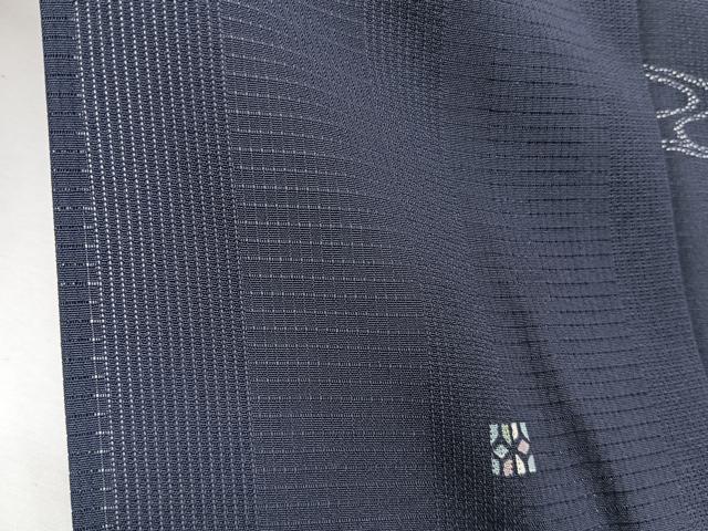 平和屋着物＊夏物　小紋　市松紋絽　流水幾何学文　正絹　逸品　CABJ9664xi