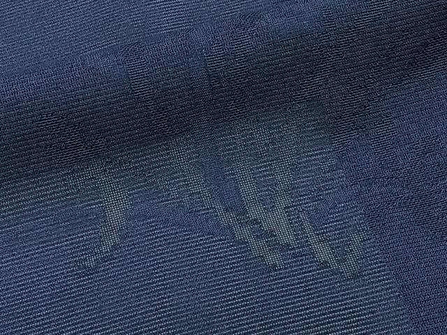 平和屋着物＊夏物　色無地　絽　草花紋紗　紺青色　正絹　逸品　CABJ9666xi