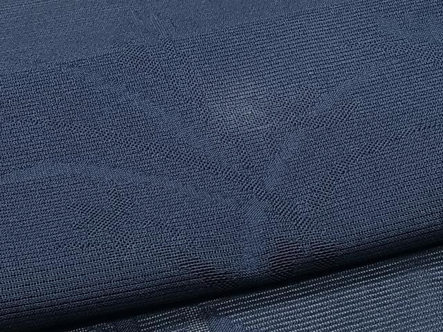 平和屋着物＊夏物　色無地　絽　草花紋紗　紺青色　正絹　逸品　CABJ9666xi