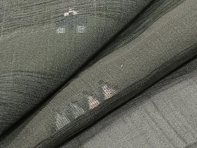 平和屋着物＊夏物　紗紬　横段抽象文　正絹　逸品　CABJ9667xi