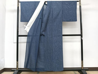 平和屋着物＊夏物　小紋　絽　枝垂れ文　正絹　逸品　CABJ9672xi