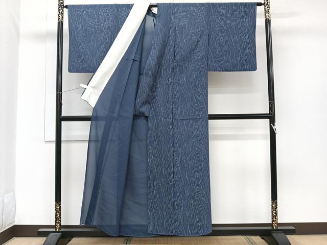 平和屋着物＊夏物　小紋　絽　枝垂れ文　正絹　逸品　CABJ9672xi