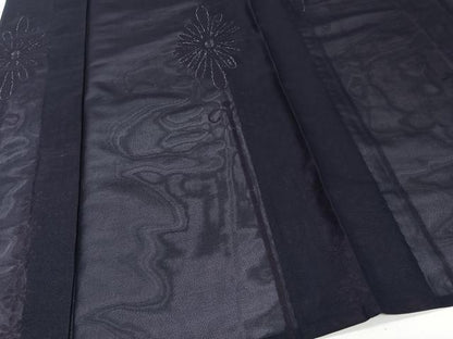 平和屋着物＊夏物　小紋　紗　菊文　銀糸　正絹　逸品　CABJ9674xi