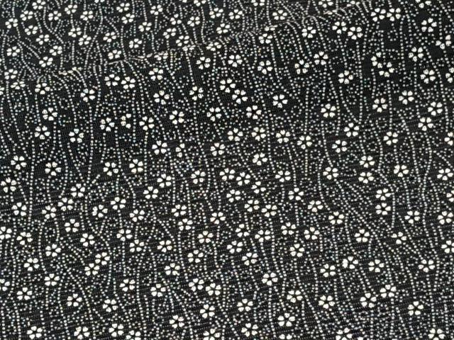 平和屋着物＊夏物　江戸小紋　絽　小花文　黒地　正絹　逸品　CABJ9678xi