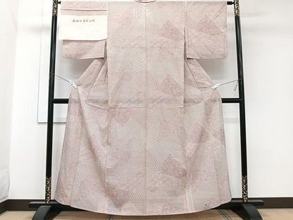 平和屋着物＊夏物　江戸小紋　絽　切嵌吉祥文　五泉　反端付き　正絹　逸品　CABJ9679xi