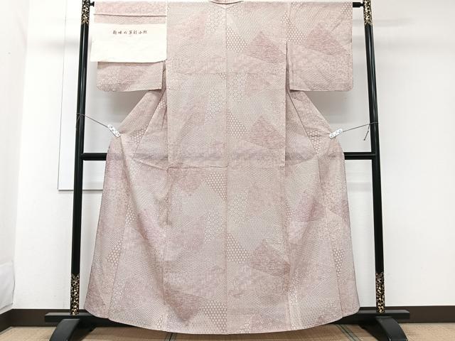 平和屋着物＊夏物　江戸小紋　絽　切嵌吉祥文　五泉　反端付き　正絹　逸品　CABJ9679xi