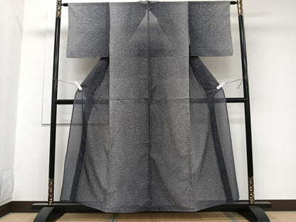 平和屋着物＊夏物　小紋　縦絽　霞文　たたき染め　高島屋扱い　正絹　逸品　CABJ9681xi