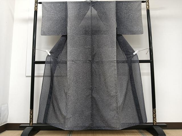 平和屋着物＊夏物　小紋　縦絽　霞文　たたき染め　高島屋扱い　正絹　逸品　CABJ9681xi