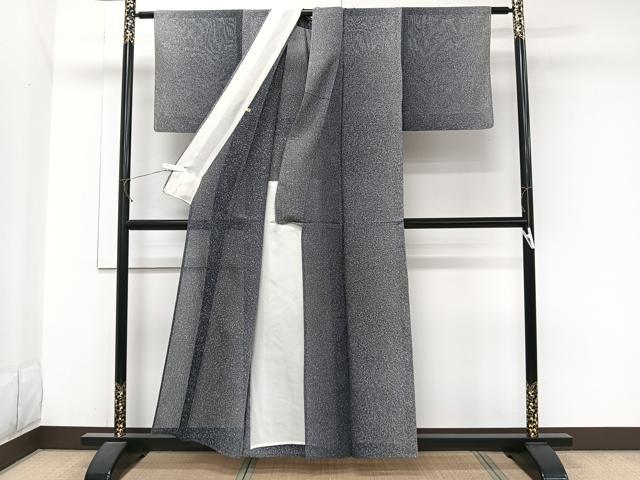 平和屋着物＊夏物　小紋　縦絽　霞文　たたき染め　高島屋扱い　正絹　逸品　CABJ9681xi